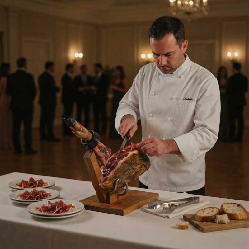 Cortador de jamón para eventos